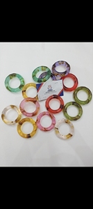 Modern Resin Epoxy Handmade Eco-Friendly Luxury Napkin Rings Blue White Stripe Pink 4.5cm Durable Design <b>Party</b> <b>Table</b> Decoration - Product Image 4