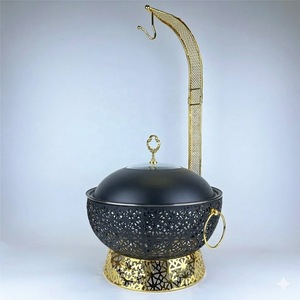 Luxury Stainless Steel <b>Chafing</b> <b>Dish</b> Round <b>Buffet</b> Food Warmer Ornate Stemless Wine Glass <b>Set</b> for Wedding Hotel Catering - Product Image 1