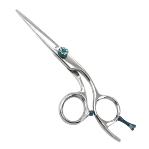 Ciseaux de coiffure professionnels en acier inoxydable, lame tranchante, ciseaux de barbier pour droitiers, manche moyen, fabriqués au Pakistan - Product Image 1