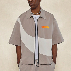 Color <b>Block</b> Printed Breathable Eco-Friendly Two-Piece Windbreaker Tracksuit with Reflective Zip 100% Cotton Tracksuit - Product Image 2