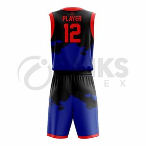 Service OEM ODM, uniformes d'équipe de basket-ball personnalisés, haute qualité, impression par transfert thermique, respirant, unisexe, 100% polyester - Product Image 2