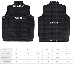 เสื้อกั๊กพัฟเฟอร์แบบไม่มีแขนสั่งทำขายส่ง ไซส์พลัส สีขาวสำหรับฤดูหนาว มีหลายกระเป๋า เสื้อกั๊กบุขนเป็ดสำหรับผู้ชาย - Product Image 6