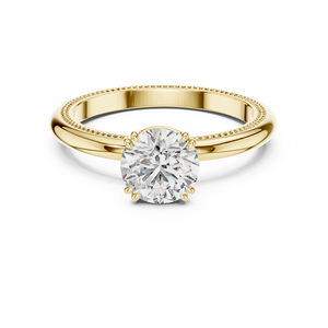 Bague de fiançailles classique en diamant de laboratoire 1 carat taille brillant, or, bijoux fins de luxe, design élégant et étincelant - Product Image 1