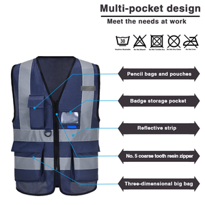 Chaleco de Seguridad de Malla para Verano, Material Reflectante de Alta Visibilidad, Ligero, para Clima Cálido, Equipo de Protección para Obras de Construcción - Product Image 4