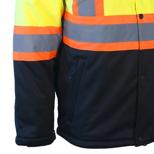 Chaqueta de Seguridad Reflectante de Alta Visibilidad para Hombre con Capucha y Bolsillos, Amarillo y Negro, Ropa de Trabajo - Product Image 3