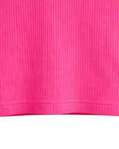 Top Corto Personalizado Rosa Intenso con Cuello Alto y Canalé, Sin Mangas, Ajustado, Elástico, Casual, para Mujer, Chaleco Básico de Verano a la Moda - Product Image 4