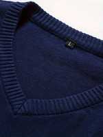 Suéter de Punto Personalizado para Hombre, Cuello en V, Lana/Acrílico, Corte Ajustado, Estilo Casual de Negocios, Color Sólido, Transpirable, de Secado Rápido, para Invierno