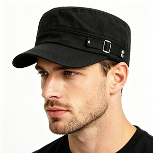 Navy Cotton Baker <b>Boy</b> Cadet Hat Adjustable Silver Buckle Newsboy <b>Cap</b> for Men Women - Product Image 6