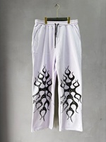 Pantalon de survêtement personnalisé pour homme, imprimé flamme tribale, style Y2K, coupe oversize, en molleton, motif graphique, jambes larges