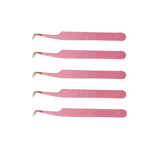 Pince à épiler professionnelle rose pour extensions de cils, personnalisable avec logo, en acier inoxydable, taille personnalisée, Pro-Straight - Product Image 2