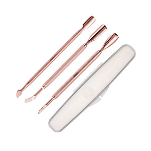 Ensemble de repousse-cuticules réutilisables de haute qualité, double extrémité, en acier inoxydable argenté, outils de manucure - Product Image 1