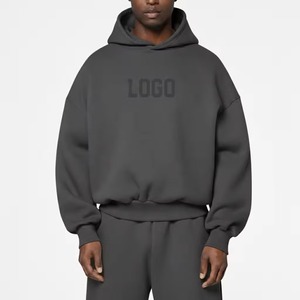 Hoodie Streetwear Homme Coupe Oversize Boxy Épaules Tombantes Développement Personnalisé Effet Vintage Délavé à l'Acide Textures Vieillies - Product Image 1