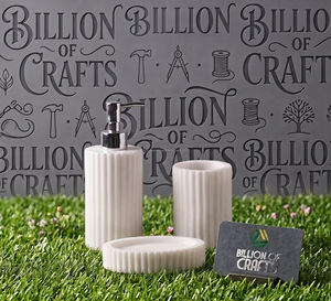 Ensemble de salle de bain élégant en résine : Distributeur de savon liquide, gobelet et porte-savon – Décoration haut de gamme pour la maison et l'hôtel - Product Image 1