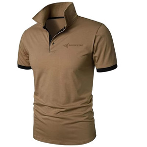 Daizen Star Men's for Shirt Short Sleeve Solid Color Breathable Knitted Casual Wear 100% Cotton Quick Dry - Product Image 5