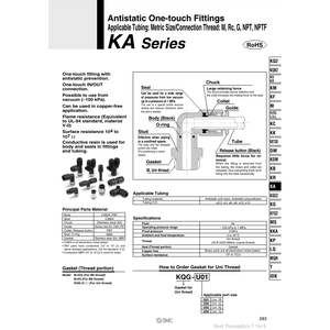 อุปกรณ์นิวเมติกแบบสัมผัสเดียวสำหรับชิ้นส่วนนิวเมติก KAH10-U01 - Product Image 2