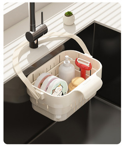 Panier égouttoir pliable en plastique pour cuisine, passoire à légumes avec poignée, égouttoir à fruits peu encombrant pour évier et comptoir - Product Image 5