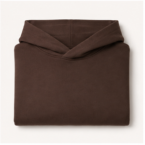 Sudadera con Capucha Extra Grande para Hombre, Color Marrón Chocolate, Personalizable, Sin Cordón, Frente Liso, Felpa Suave de Algodón Modal, MHOOD-0010 - Product Image 6
