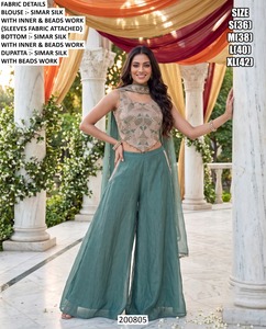 Elegant Bandhani Embroidered Silk <b>Kurta</b> with Beads Work Quick Dry Floor-Length Regular Fit <b>for</b> <b>Women</b> India Pakistan Wedding - Product Image 1