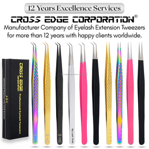 High Quality Stainless Steel Isolation Tweezers for Lash Extension with Fiber Grip 90-degree - Product Image 6