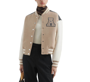 Chaquetas Varsity Personalizadas de Alta Calidad para Mujer, Exterior de Lana/Cachemira y Microfibra, Colores Sólidos, Mejor Precio por Volumen - Product Image 1