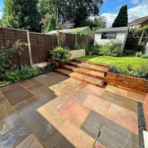 Pavés en pierre naturelle de grès brun automnal pour les jardins, les allées, les patios et les voies de circulation extérieures - Product Image 5