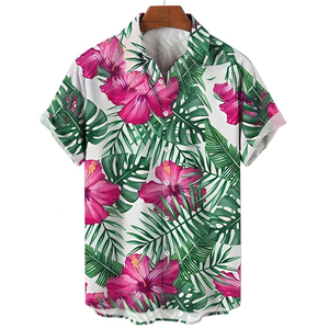 เสื้อเชิ้ตชายหาดฮาวายแขนสั้นไซส์ใหญ่สั่งทำขายส่ง เสื้อเชิ้ตลายดอกไม้ พิมพ์ลาย 3 มิติ - Product Image 3