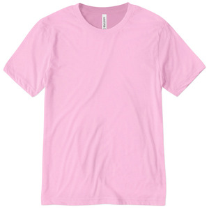 Men's <b>Pink</b> <b>Plain</b> Cotton T-Shirt Short Sleeve O-Neck Regular Fit Casual Solid Color Jersey Knit - Product Image 1