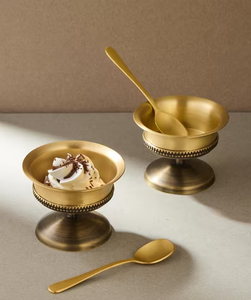 Bol à glace élégant et écologique en laiton poli miroir, ensemble de service pour desserts, idéal pour offrir en cadeau - Product Image 3