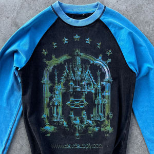 เสื้อยืดทรงบ็อกซี่ผ้าคอตตอนวาฟเฟิลหนาน้ำหนักมากสำหรับผู้ชาย เสื้อยืดแขนยาวพิมพ์ลายกราฟิกวินเทจสั่งทำได้สำหรับผู้ชาย - Product Image 1