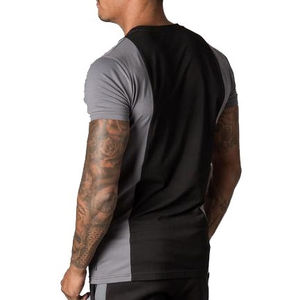 T-shirt Homme Coupe Musclée en Coton Spandex avec Panneaux Contrastants – Vêtement de Sport Ultra-Élastique et Ajusté pour Homme – Vente en Gros - Product Image 2