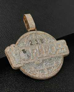 Colgante de Alta Calidad Personalizable con Nombre o Inicial, Chapado en Oro sobre Plata de Ley 925, con Moissanita, Certificado GRA, Estilo Hip Hop - Product Image 1