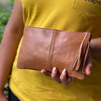 Penjualan Laris Dompet Tangan Wanita Gaya Kulit Dompet Logo Kustom Kopling Kulit