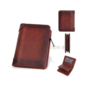 OEM Genuine Leather <b>Wallet</b> Short Fold Vintage Style <b>Men's</b> Daily Use Durable Minimalist Design <b>Brown</b> Black Dark <b>Brown</b> RFID - Product Image 3