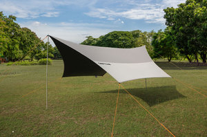 CAMPTOWN HEXA TARP XL-300 Four-Season Waterproof <b>Camping</b> Tarp UV Resistant Sunshade <b>Canopy</b> Aluminum Silver Fabric Outdoor - Product Image 4