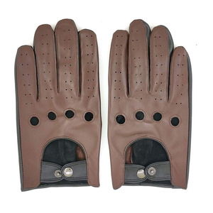 Lightweight Real Leather <b>Driving</b> <b>Gloves</b> For Adult Lambskin Brown Breathable <b>Driving</b> Winter Season <b>Gloves</b> - Product Image 1