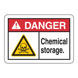 Panneau de signalisation de danger chimique Brady - Panneau d'avertissement métallique durable pour l'intérieur et l'extérieur, destiné aux laboratoires - Product Image 1