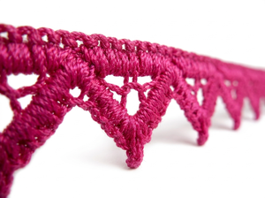 20mm Hot Pink Floral Guipure GPO Lace Trim Customizable Wholesale Supplier 20 Meter Packing for Hairbands Headbands Gift <b>Boxes</b> - Product Image 3