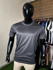T-shirt unisexe à manches courtes, col rond, couleur unie, coupe classique, respirant, anti-boulochage, en spandex/polyester, pour un usage décontracté - Product Image 3