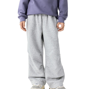 New Arrival Top Quality <b>Elastic</b> <b>Waist</b> Sweatpants Casual Loose Fit Side Pockets Midweight Cotton Knitted Autumn Wear <b>Trousers</b> - Product Image 2