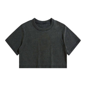 Débardeur court oversize coupe ample décontracté 100% coton été manches courtes mode logo avant - Product Image 6