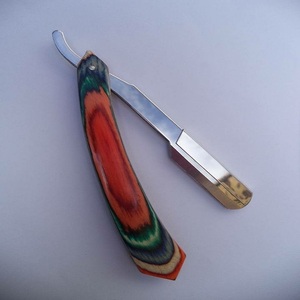 มีดโกนสำหรับช่างตัดผมมืออาชีพใบมีดสแตนเลสพร้อมที่จับไม้ - Product Image 3