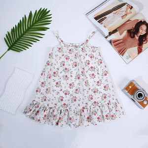 Vendita calda estate 100% poliestere a buon mercato senza maniche dolce floreale stampato per bambini casual abito sottoveste per le ragazze - Product Image 2