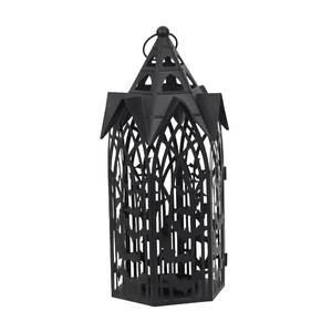 Juego de 2 Faroles de Metal para Halloween con Diseño de Calavera, Color Negro, para Decoración del Hogar, Faroles Colgantes y de Pie - Product Image 6