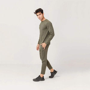 Conjunto Deportivo de Invierno para Hombre, Estilo Casual Urbano, Chaqueta con Cremallera y Pantalones Jogger, Corte Regular, Manga Larga - Product Image 6