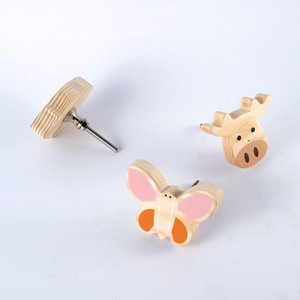 Boutons de meuble en bois de pin faits à la main, motif visage de chat, en bois naturel, pour tiroirs d'enfants, poignées de porte de commode, poignées de placard, boutons de meuble de cuisine - Product Image 5