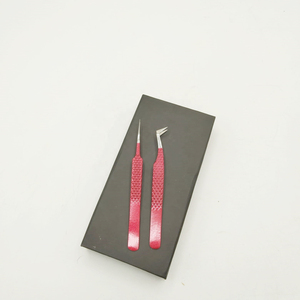 Precision Eyelash Tweezers For Personal Care False Eyelash Placement & Removing Lashes Eyelash Tweezer Set of 2 <b>Box</b> Pack - Product Image 1