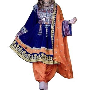 Vestidos Bordados a Medida para Mujer, Ropa Afgana Pashtun, Vestido Largo Maxi Balochi Vintage de Kabul, Conjunto de Vestido Transpirable - Product Image 3