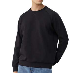 <b>Men's</b> Mint Green Crewneck Sweatshirt Regular Fit Solid Color Casual <b>Pullover</b> Knitted Cotton Autumn Wear - Product Image 3
