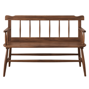 Banc Windsor de luxe en teck massif, avec dossier à tiges modernes et barre supérieure crantée - Product Image 2
