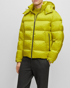 High Quality Light Color Men's Winter Puffer Jacket with Zipper Closure Print Pattern Waterproof & Breathable Thick Soft Shell - Product Image 2